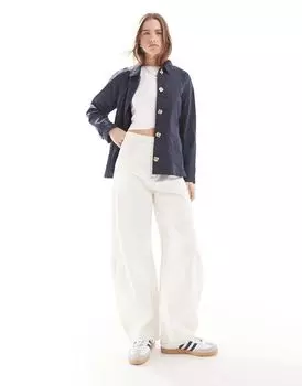 Темно-синий короткий тренч JDY