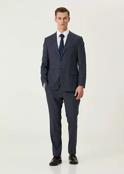 Темно-синий костюм в клетку Network