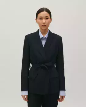 Темно-синий костюмный женский пиджак Claudie Pierlot