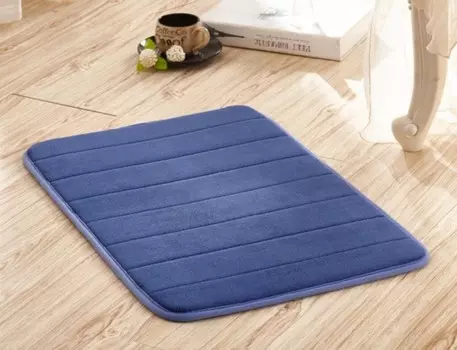 Темно-синий коврик для ванной, коврик для ванны с пеной с эффектом памяти, нескользящий, 40 x 60 см, коврик для машинной стирки, коврик для ванной с водопоглощением, мягкие микроволокна для ванны, душа и ванной комнаты CANDeal