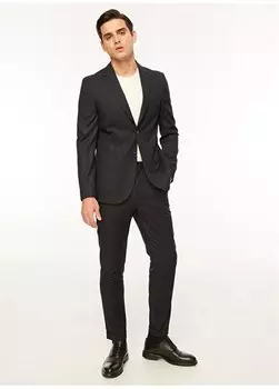 Темно-синий мужской костюм узкого кроя с нормальной талией F3WM-TKM 500 Fabrika, темно-синий