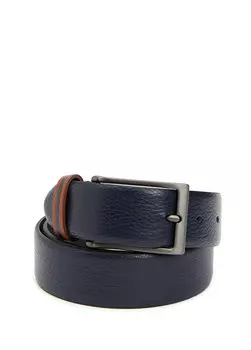 Темно-синий мужской кожаный ремень Beymen