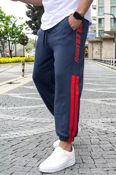 Темно-синий мужской спортивный костюм Oversize с короткими штанинами 4833 MADMEXT