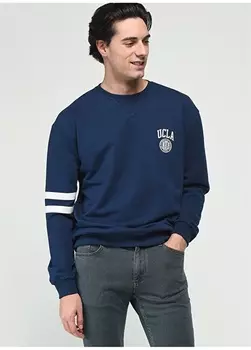 Темно-синий мужской свитшот с круглым вырезом Ucla