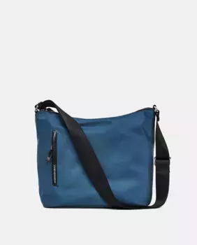 Темно-синий нейлоновый хобо с молнией Mandarina Duck, синий