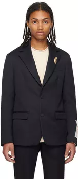 Темно-синий однобортный пиджак Golden Goose