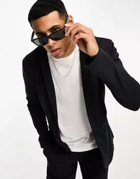 Темно-синий пиджак из джерси приталенного кроя Jack & Jones Premium и узкие брюки