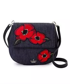 Темно-синий портовый синий через плечо Cameron Street Poppy с цветочным принтом Byrdie Kate Spade