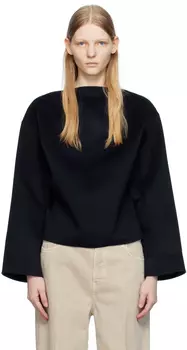 Темно-синий прямой свитер TOTEME