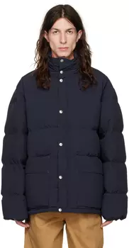 Темно-синий пуховик с воротником-трубой Jil Sander