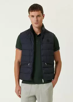 Темно-синий пышный жилет Moncler