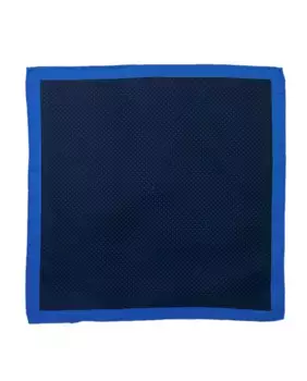 Темно-синий шарф из натурального шелка с принтом в горошек Victorio & Lucchino, тёмно-синий