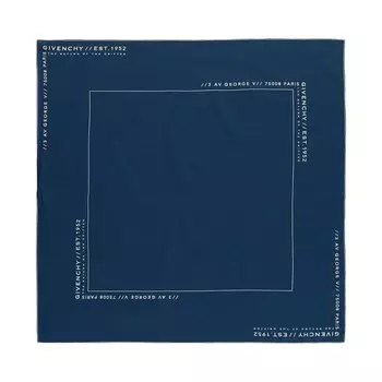 Темно-синий шарф с логотипом Givenchy Address