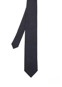 Темно-синий шелковый галстук с узором Zegna