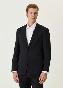 Темно-синий шерстяной пиджак drop 7 Beymen