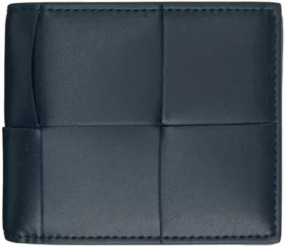 Темно-синий складной бумажник с кассетой Bottega Veneta, Blu amber