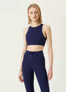 Темно-синий спортивный бюстгальтер с высоким воротником Anais & Margaux