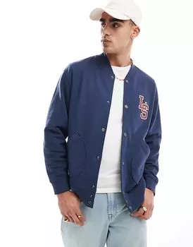 Темно-синий спортивный костюм-бомбер Levi's с монограммой в студенческом стиле