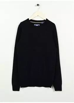 Темно-синий свитер для мальчика JJEATLAS KNIT CREW NECK JNR Jack & Jones, темно-синий