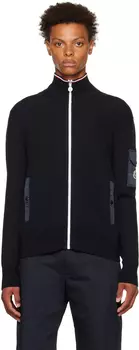 Темно-синий свитер на молнии Moncler