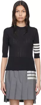 Темно-синий свитер с 4 полосами Thom Browne