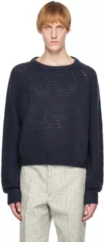 Темно-синий свитер с круглым вырезом Frenckenberger