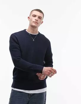 Темно-синий свитер с круглым вырезом Selected Homme
