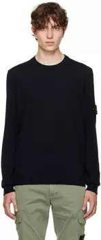 Темно-синий свитер с круглым вырезом Stone Island