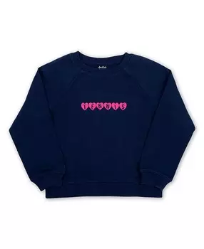 Темно-синий свитшот Ame & Lulu для девочек Tennis Hearts Kids On The Court — Little Kid, Big Kid