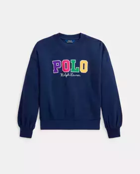 Темно-синий свитшот для девочки с ПОЛО Polo Ralph Lauren, темно-синий