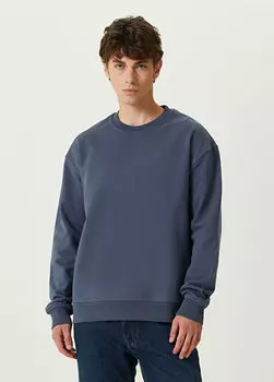 Темно-синий свитшот из органического хлопка с вышитым логотипом Closed