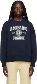 Темно-синий свитшот оверсайз AMI Alexandre Mattiussi