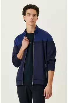 Темно-синий свитшот с высоким воротником Saxe Network, темно-синий