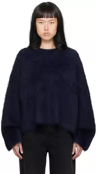 Темно-синий свободный свитер TOTEME