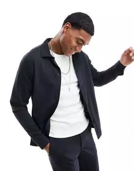Темно-синий тонкий пиджак из джерси Jack & Jones Premium
