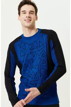 Темно-синий трикотажный свитер с вышивкой Network, темно-синий