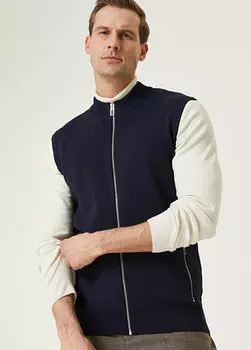 Темно-синий трикотажный жилет Network