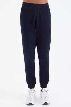 Темно-синий удобный мужской спортивный костюм в полоску со шнуровкой TOMMYLIFE