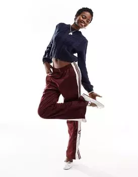 Темно-синий укороченный топ плотной вязки с длинными рукавами Monki