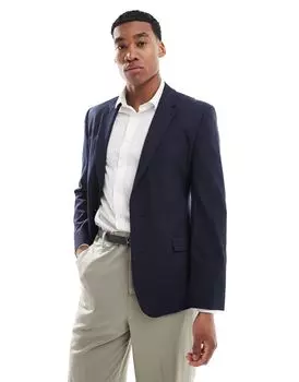Темно-синий узкий пиджак ASOS DESIGN
