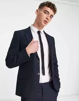 Темно-синий узкий пиджак River Island