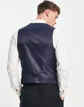 Темно-синий узкий жилет ASOS