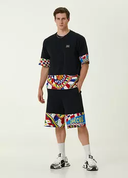 Темно-синий узор carretto с детализированными бермудскими островами Dolce&Gabbana