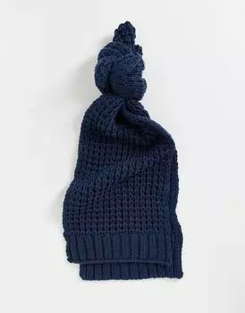 Темно-синий вафельный шарф ASOS DESIGN