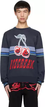 Темно-синий вишневый свитер ICECREAM