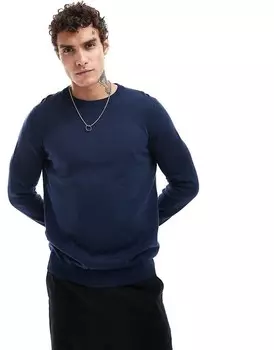 Темно-синий вязаный джемпер ASOS DESIGN Essentials