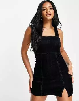 Темно-синяя бархатная застежка на пуговицах ASOS DESIGN
