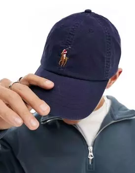 Темно-синяя бейсболка из твила с логотипом Polo Ralph Lauren