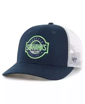 Темно-синяя, белая регулируемая кепка Big Boys Seattle Seahawks Scramble Trucker '47 Brand, синий