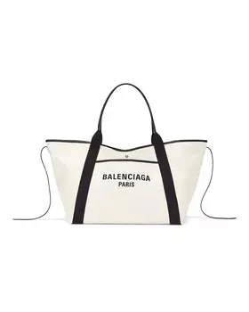 Темно-синяя большая большая сумка Revamp Balenciaga, цвет Natural & Black